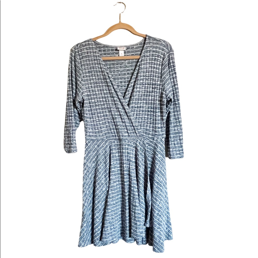 MOSSIMO V-Neck Striped Fit & Flare Dress Size XXL